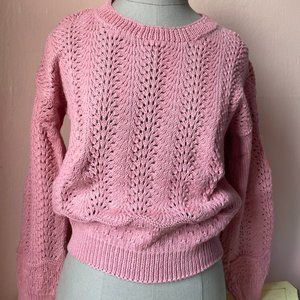 Handmade knitted dusty pink retro inspired sweater.